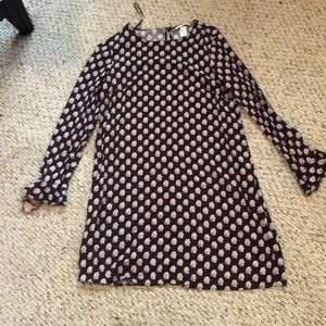 Purple printed shift dress